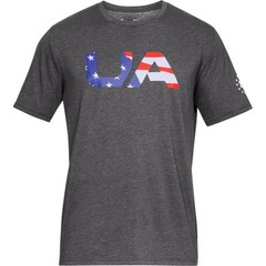 Under Armour 1333352 Men’s UA Freedom Big Flag USA T-Shirt, Graphite, Small