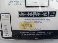 Roundtree & Yorke V Neck T Shirt 3 Pack Size Large Mens 100% Combed Cotton New
