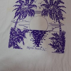 Vintage Myrtle Beach Shirt Mens Large White Single Stitch Outdoor Ocean Palm