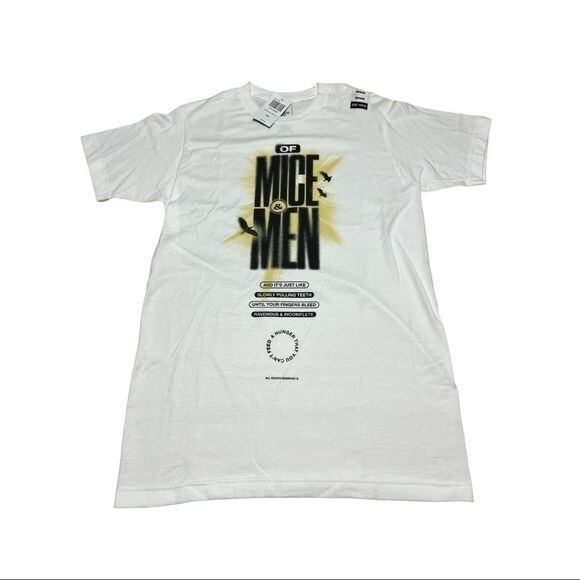 Of Mice and Men Metalcore Alternative Rock Men’s Medium NWT White T-Shirt Band