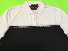 MICHAEL KORS Men’s Polo Short Sleeve T-Shirt SMALL White/Black MSRP $89.50 NEW
