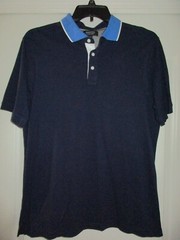Nordstrom MENS SHOP Contrast Collar Short Sleeve Polo T-Shirt Navy L UPC95