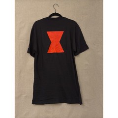 Marvel Studios Black Widow Movie Promo T-Shirt Mens Large Black Hourglass Logo