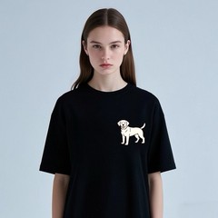 Minimalist Labrador Retriever Pocket T-Shirt Cute Dog Lover Casual Graphic Tee