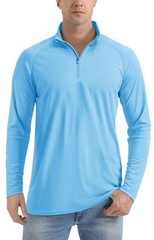 UPF50+ Men’s Sun Protection UV Shirts 1/4 Zip Long Sleeve Performance Golf Tops