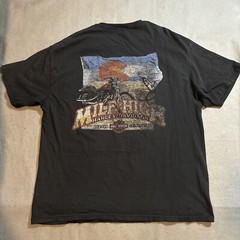 Harley Davidson Shirt Mens XL Black Faded Aurora Colorado 2009 Mile High