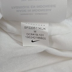 Nike Shirt Mens Medium White Blue Baseball Dri-Fit 3/4 Sleeve Outdoors