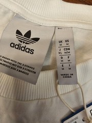 adidas Originals Graphic Print Logo Crew Neck Short Sleeve Tee Mens White M