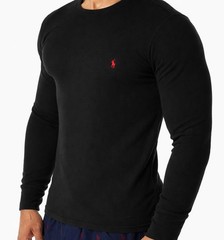 NWT -POLO RALPH LAUREN Mens Waffle Knit Thermal Long Sleeve Shirt – BLACK S-XXL