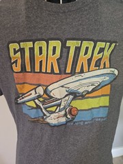 Star Trek Distressed Vintage Look T-Shirt L Gray