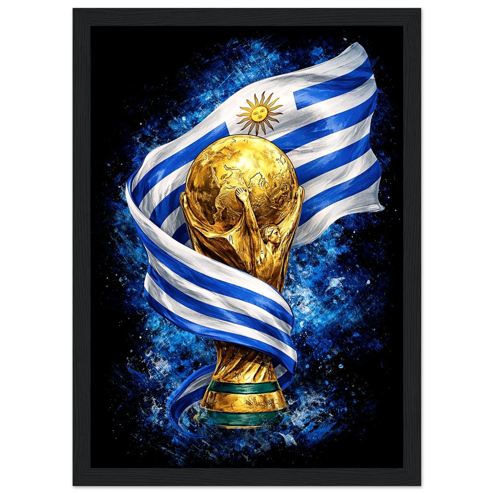 Uruguay World Cup Semi-Glossy Paper Wooden Framed Poster