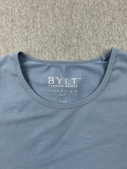 Bylt Drop Cut S/S Lux Mens Large Blue TShirt Stretch Short Sleeve Activewear