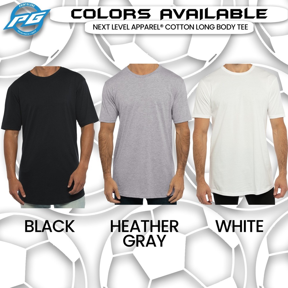 Next Level Apparel Cotton Long Body Tee Custom Printed Mens Tee For Him NL3602