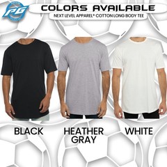Next Level Apparel Cotton Long Body Tee Custom Printed Mens Tee For Him NL3602