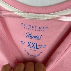 NWT Cactus Man Ricky Singh Super soft Sueded tee T-Shirt V-Neck Size XXL
