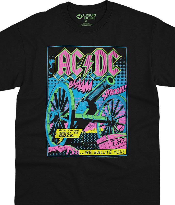 AC DC-TNT-WE SALUTE BLACKLIGHT-GLOWS IN Blk Light-SHIRT S-M-L-XL-XXL