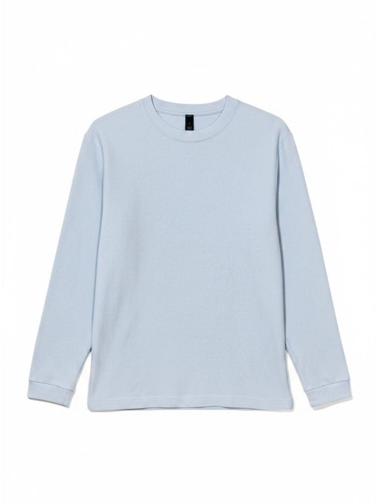 Lululemon Men’s Heavyweight Waffle Knit Long Sleeve Thermal Shirt Blue Linen M