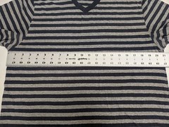 Foot Locker Triblend Mens L Blue Gray Striped V Neck T Shirt
