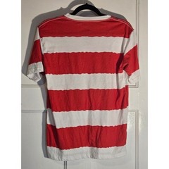 Wheres Waldo Costume T-Shirt Red White Striped Binoculars Graphic Mens Small