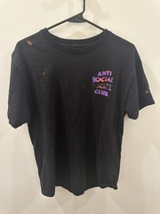 Anti Social Social Club Mens Lava T-Shirt ASSC Tee Black Purple Pink Medium