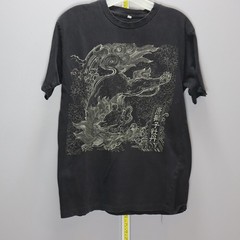 Vintage Black Dragon Graphic T-Shirt Asian Art Tee Size M