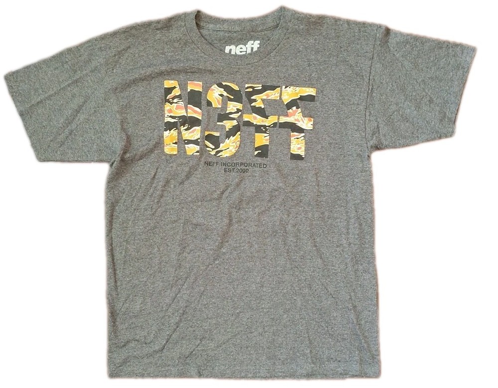 Neff New Mens Gray Graphic Designer Tee Shirt Size Large