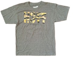 Neff New Mens Gray Graphic Designer Tee Shirt Size Large