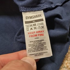 Gymshark Shirt Mens XL Blue Short Sleeve Embroidered Logo Activewear Gym
