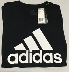 adidas Black T-Shirt Basic BOS Tee Men’s Sz Large 3 Stripes Logo Athletic NWT