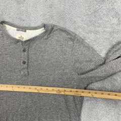 Marine Layer Henley Shirt Mens Large Gray Long Sleeve Viscose Blend Knit