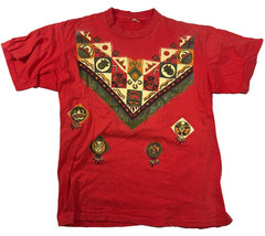 Vintage Southwestern T-Shirt Hand Painted Native American Textured USA Tee XL
