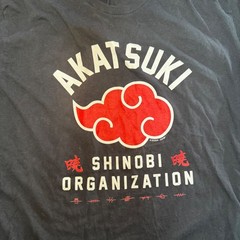 Naruto Shippuden Akatsuki Shinobi Organization Black Cloud Graphic Shirt Mens XL