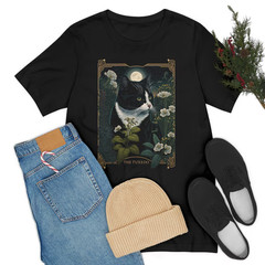 Tuxedo Cat Tarot Card Shirt Botanical Tarot Cat Tarot Shirt Tarot Shirts