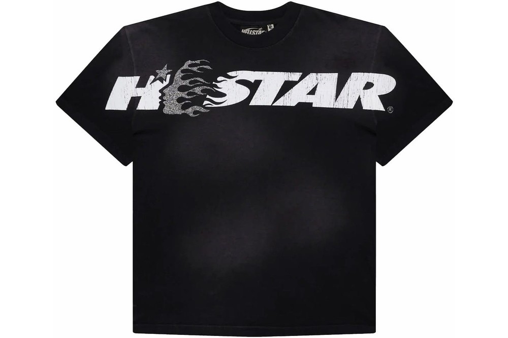 Hellstar Cartoon Logo Glitter Logo Men’s T-Shirt Size M