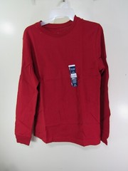 New Mens George S 34 36 Crewneck Tee Red Long Sleeve