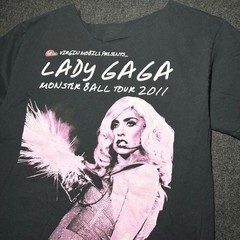 Lady Gaga Monster Ball Tour 2011 Concert T-Shirt Cropped Band Merch Y2K
