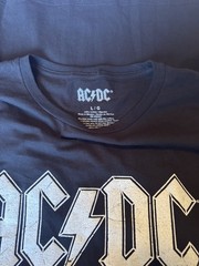 AC/DC – Men’s Black Tee with White Logo. Size L. Cotton.