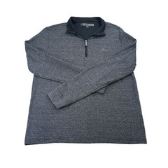 Greg Norman Heathered Charcoal Twill Fleece 1/4 Zip Pullover Shirt Mens Small