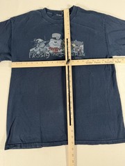 Vtg Frosty The Snowman Shirt Mens L Blue Christmas Cartoon Graphic Tee Holiday