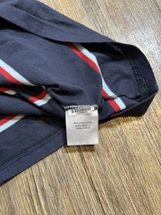 Burberry Cotton Crewneck Logo T-Shirt Mens Large Blue Striped
