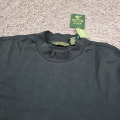 Orvis Shirt Mens 2XL Black Pima Cotton Long Sleeve Mock Neck Signature Peru