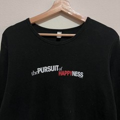 Vintage Pursuit Of Happyness Movie Promo Y2K Long Sleeve Thermal T Shirt Size L