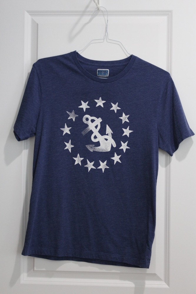 Mens J CREW Navy Blue Nautical T-Shirt Sz S EUC
