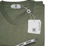 Kired by Kiton NWT Green Supima Crepe Cotton Short Sleeve Slim T-Shirt M (50 IT)