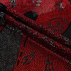 New Fashion Rhinestones Bear Diamond Short Sleeve Luxury Men Black T-Shirt
