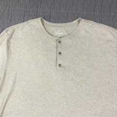 Fresh Clean Tees Shirt Men 2XL Tan Henley Short Sleeve Soft Tagless Button Tee
