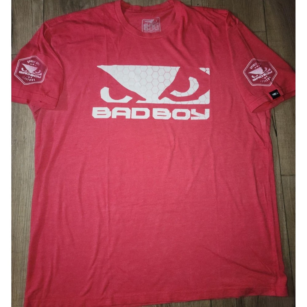 Bad Boy Pro Series MMA T Shirt Mens 2XL Red Heather Eyes Logo Short Sleeve UFC