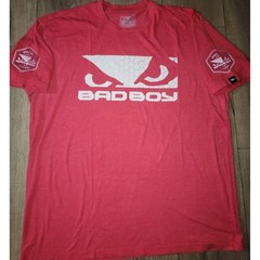 Bad Boy Pro Series MMA T Shirt Mens 2XL Red Heather Eyes Logo Short Sleeve UFC