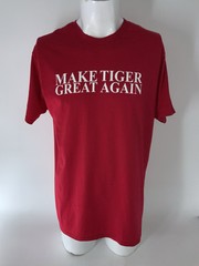 Make Tiger Great Again T-Shirt Men’s XL Red Cotton Short Sleeves Golf YGI P5-56