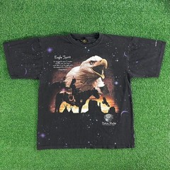 Vintage Native Worlds Crazy Horse Eagle Night Sky All Over Print Tshirt